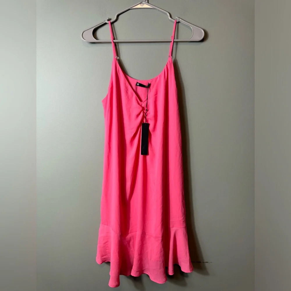 Krisa Revolve Brand NWT Women’s Mini Tank Strap Dress Candy Pink Color XS